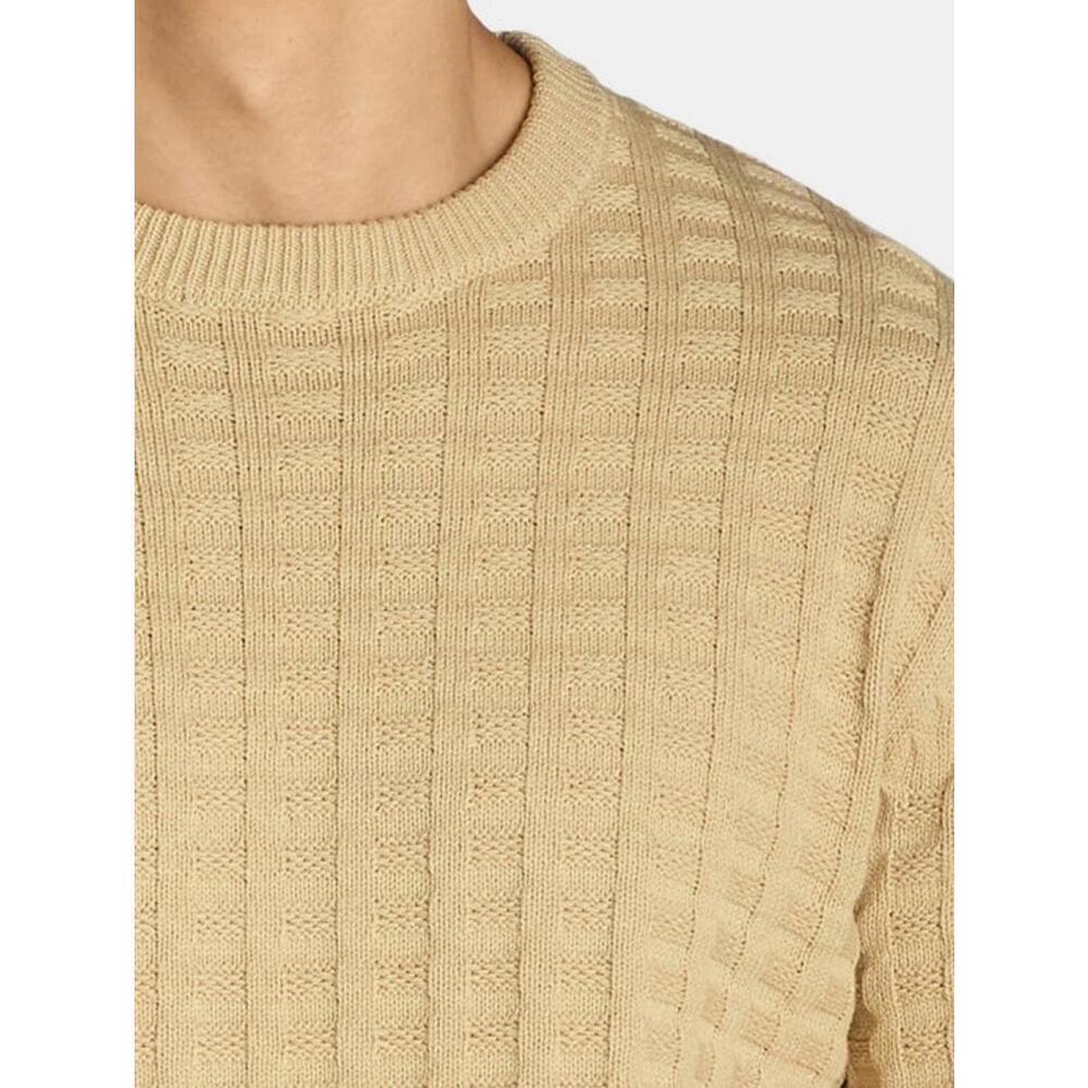 Tribekka 44 Men's Oatmeal/TanTextured Crewneck Sweater, Sizes XXL - Picture 2 of 8